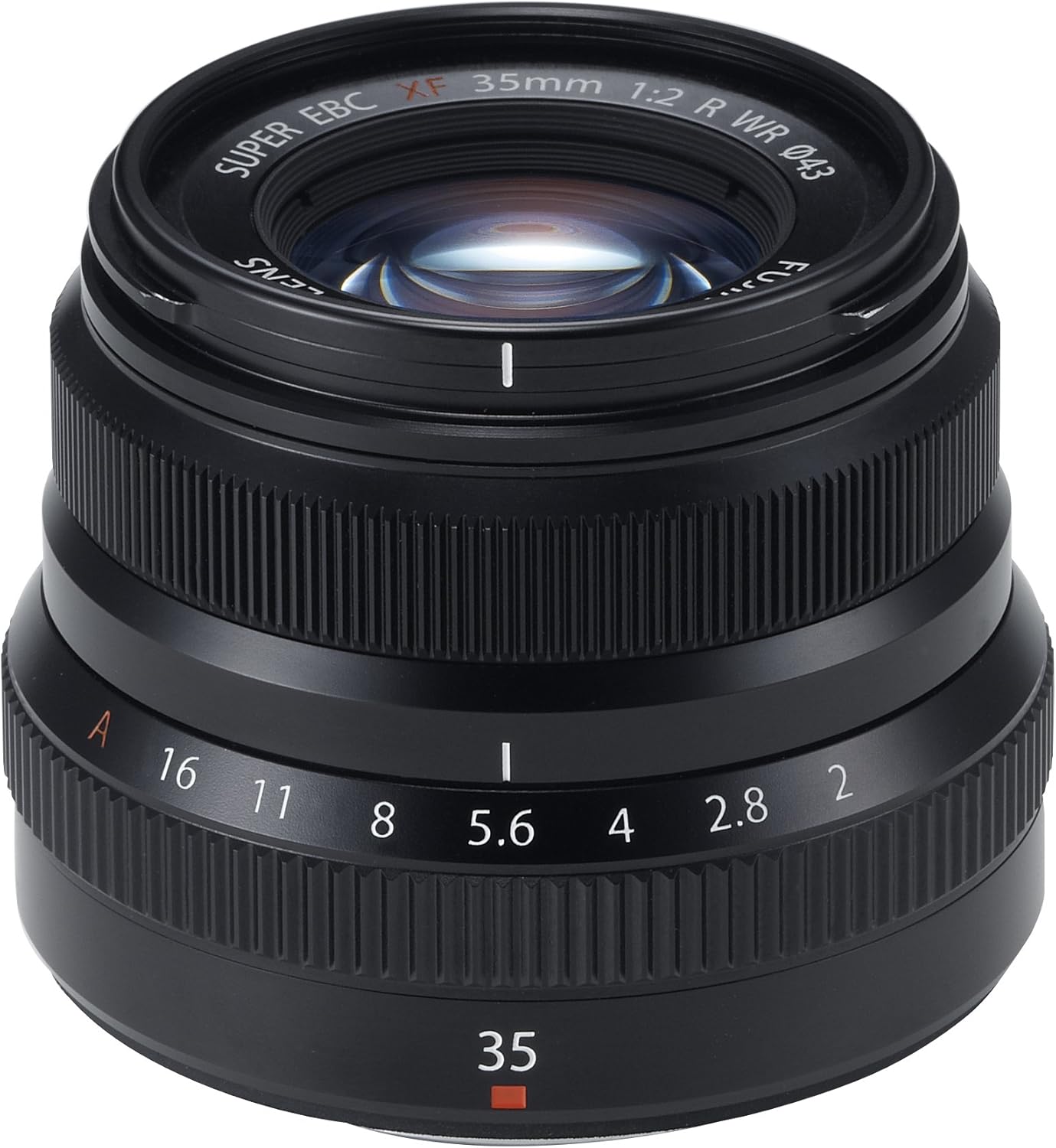 Objectif Fujifilm XF 35mm f/2 R WR noir, fixe standard tropicalise pour appareils hybrides X-mount